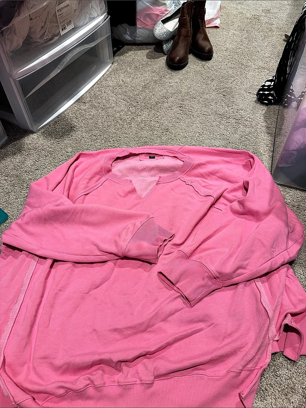 American Eagle Outfitters This Feels Seriously Lived-In Pullover Sweatshirt Pink